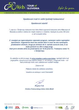 Kids Tour of Slovenia - povabilo Šentjernej